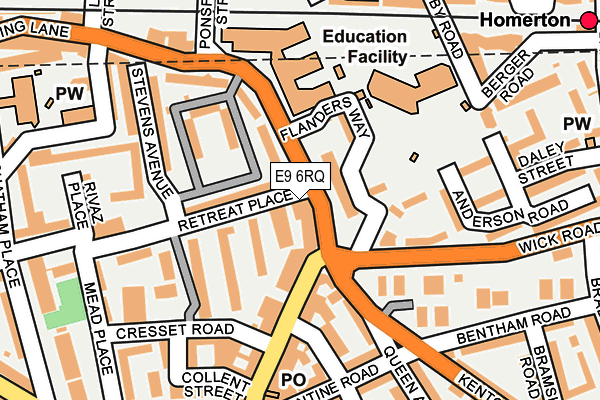 E9 6RQ map - OS OpenMap – Local (Ordnance Survey)