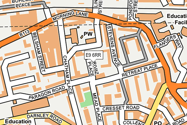 E9 6RR map - OS OpenMap – Local (Ordnance Survey)