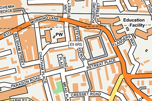 E9 6RS map - OS OpenMap – Local (Ordnance Survey)