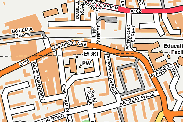 E9 6RT map - OS OpenMap – Local (Ordnance Survey)