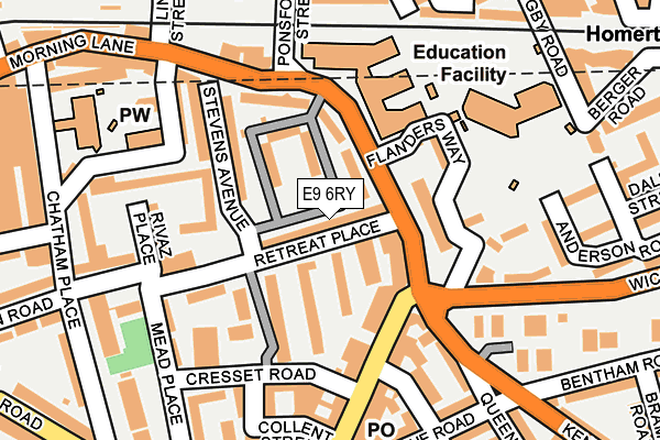 E9 6RY map - OS OpenMap – Local (Ordnance Survey)