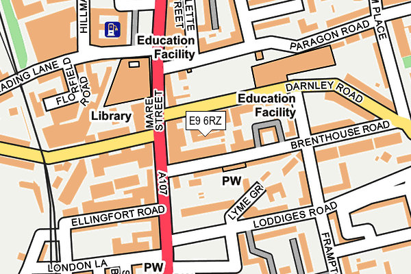 E9 6RZ map - OS OpenMap – Local (Ordnance Survey)