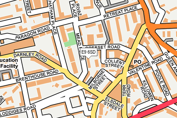 E9 6SD map - OS OpenMap – Local (Ordnance Survey)