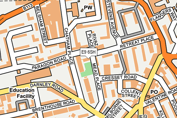 E9 6SH map - OS OpenMap – Local (Ordnance Survey)