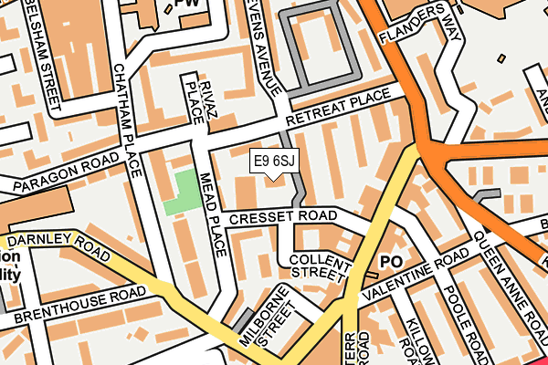 E9 6SJ map - OS OpenMap – Local (Ordnance Survey)