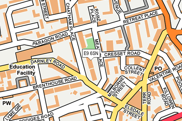E9 6SN map - OS OpenMap – Local (Ordnance Survey)