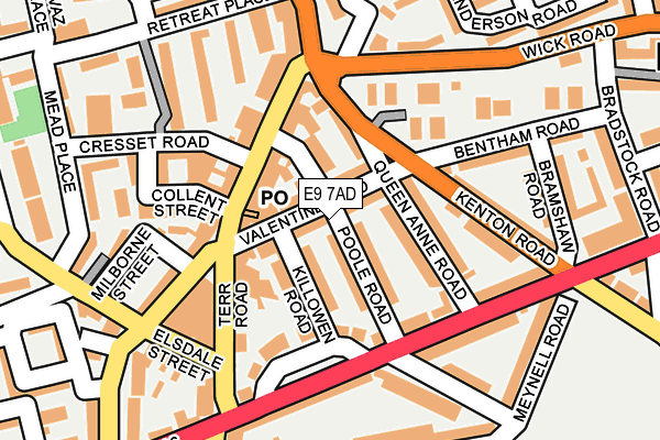 E9 7AD map - OS OpenMap – Local (Ordnance Survey)