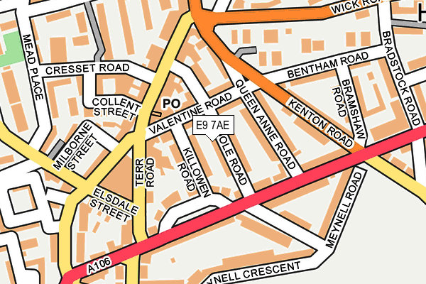 E9 7AE map - OS OpenMap – Local (Ordnance Survey)