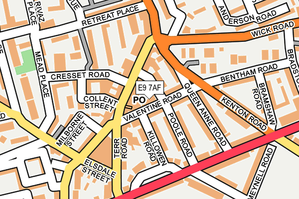 E9 7AF map - OS OpenMap – Local (Ordnance Survey)
