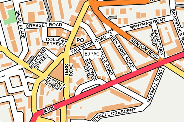 E9 7AG map - OS OpenMap – Local (Ordnance Survey)