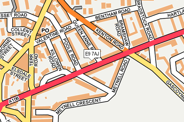 E9 7AJ map - OS OpenMap – Local (Ordnance Survey)