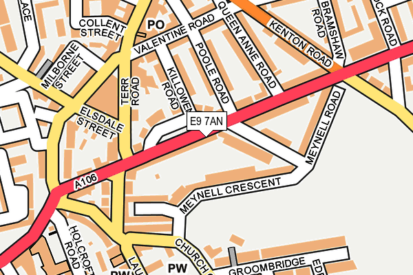 E9 7AN map - OS OpenMap – Local (Ordnance Survey)