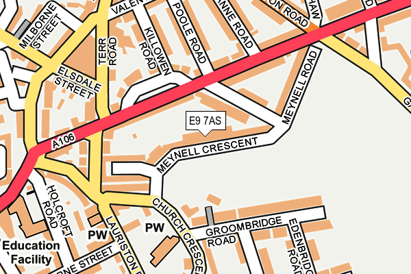 E9 7AS map - OS OpenMap – Local (Ordnance Survey)
