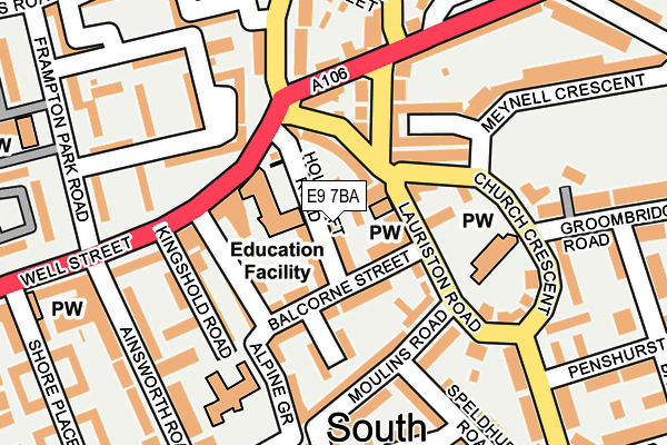 E9 7BA map - OS OpenMap – Local (Ordnance Survey)