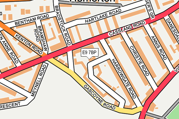 E9 7BP map - OS OpenMap – Local (Ordnance Survey)