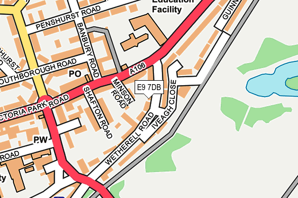 E9 7DB map - OS OpenMap – Local (Ordnance Survey)