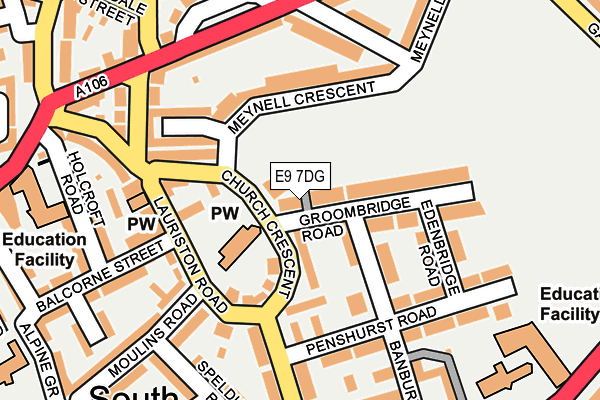 E9 7DG map - OS OpenMap – Local (Ordnance Survey)