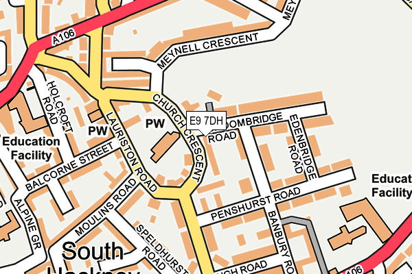 E9 7DH map - OS OpenMap – Local (Ordnance Survey)