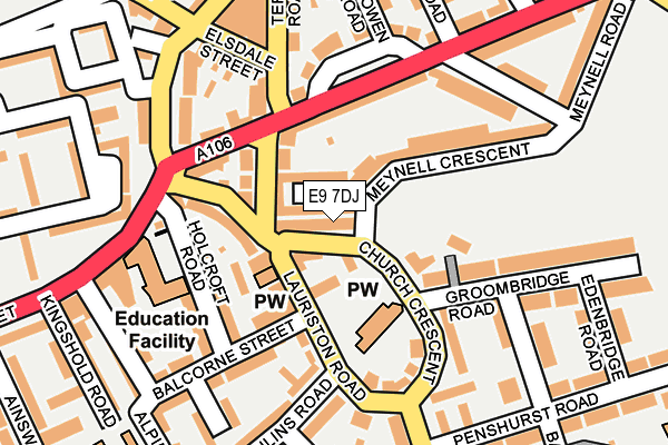 E9 7DJ map - OS OpenMap – Local (Ordnance Survey)