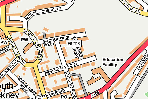 E9 7DR map - OS OpenMap – Local (Ordnance Survey)