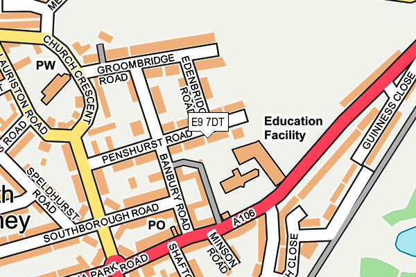 E9 7DT map - OS OpenMap – Local (Ordnance Survey)