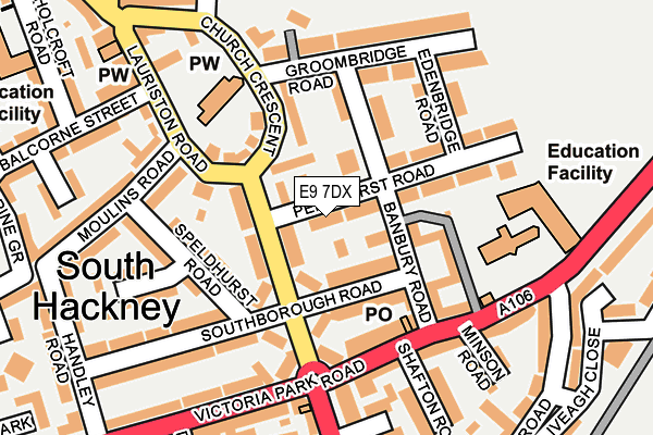 E9 7DX map - OS OpenMap – Local (Ordnance Survey)