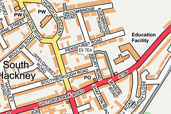 E9 7EA map - OS OpenMap – Local (Ordnance Survey)