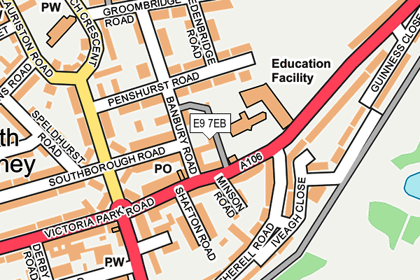 E9 7EB map - OS OpenMap – Local (Ordnance Survey)