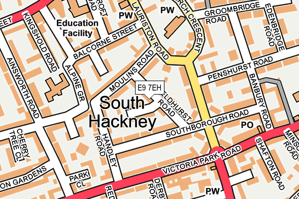 E9 7EH map - OS OpenMap – Local (Ordnance Survey)