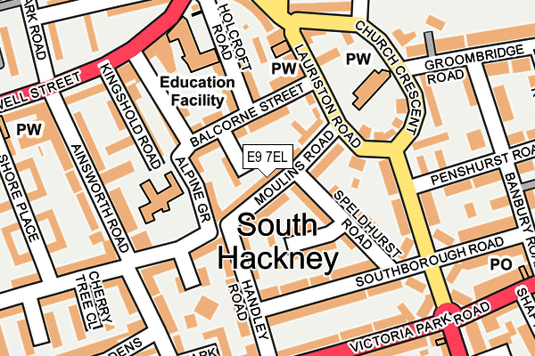 E9 7EL map - OS OpenMap – Local (Ordnance Survey)