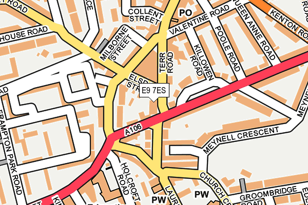 E9 7ES map - OS OpenMap – Local (Ordnance Survey)