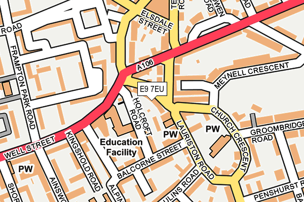 E9 7EU map - OS OpenMap – Local (Ordnance Survey)