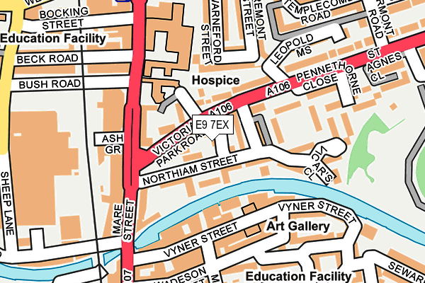 E9 7EX map - OS OpenMap – Local (Ordnance Survey)