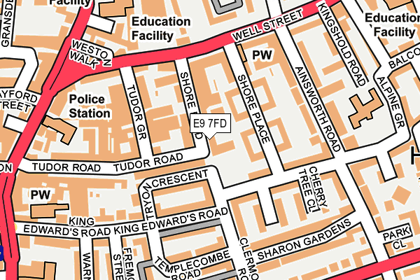 E9 7FD map - OS OpenMap – Local (Ordnance Survey)