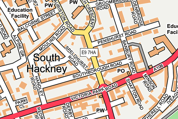 E9 7HA map - OS OpenMap – Local (Ordnance Survey)