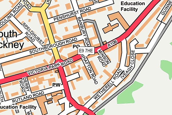 E9 7HE map - OS OpenMap – Local (Ordnance Survey)