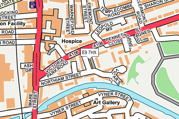 E9 7HX map - OS OpenMap – Local (Ordnance Survey)