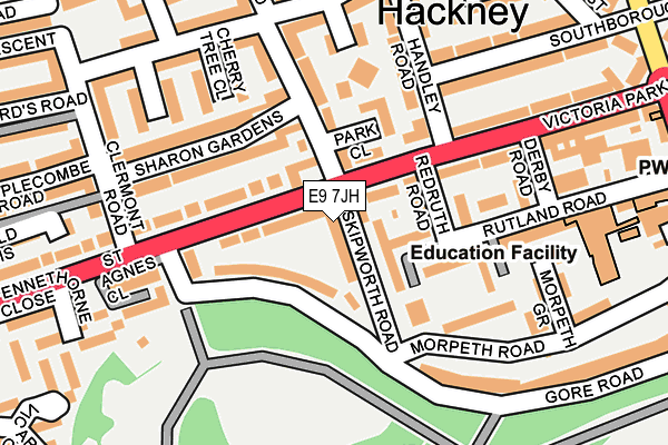 E9 7JH map - OS OpenMap – Local (Ordnance Survey)