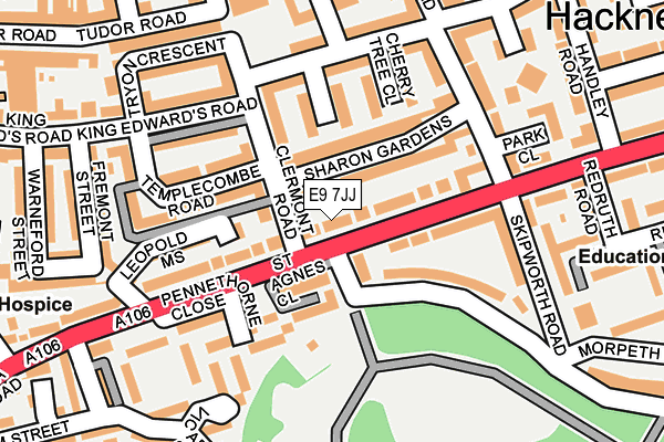 E9 7JJ map - OS OpenMap – Local (Ordnance Survey)