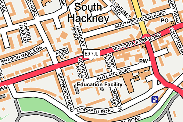 E9 7JL map - OS OpenMap – Local (Ordnance Survey)