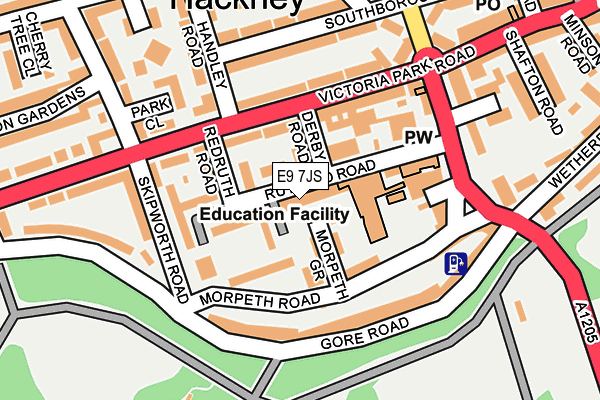 E9 7JS map - OS OpenMap – Local (Ordnance Survey)