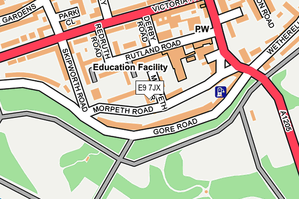 E9 7JX map - OS OpenMap – Local (Ordnance Survey)