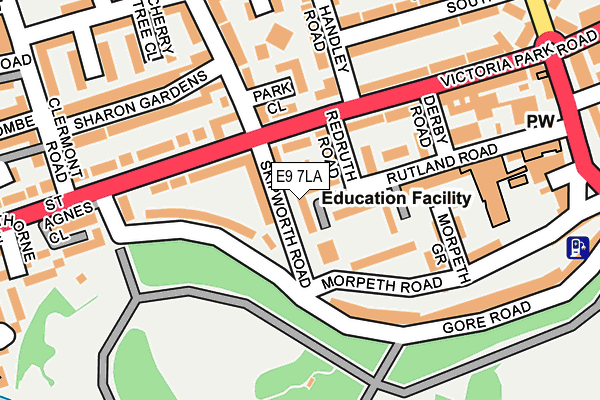 E9 7LA map - OS OpenMap – Local (Ordnance Survey)