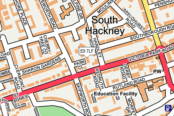 E9 7LF map - OS OpenMap – Local (Ordnance Survey)