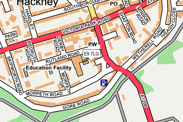 E9 7LG map - OS OpenMap – Local (Ordnance Survey)