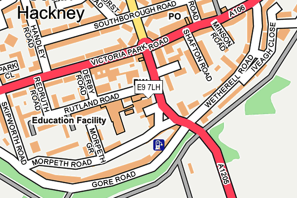 E9 7LH map - OS OpenMap – Local (Ordnance Survey)