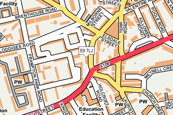 E9 7LJ map - OS OpenMap – Local (Ordnance Survey)