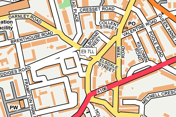 E9 7LL map - OS OpenMap – Local (Ordnance Survey)