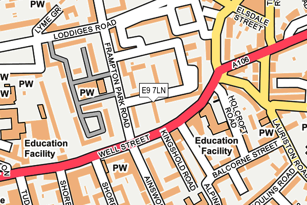 E9 7LN map - OS OpenMap – Local (Ordnance Survey)