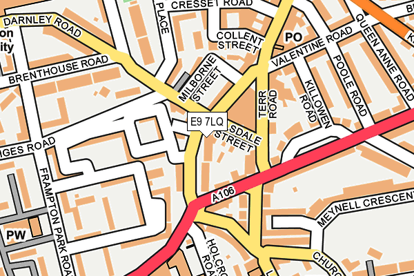 E9 7LQ map - OS OpenMap – Local (Ordnance Survey)